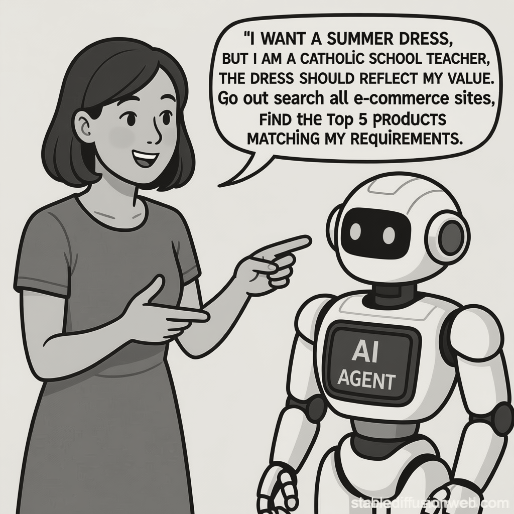 Illustration of an AI personal shopper
